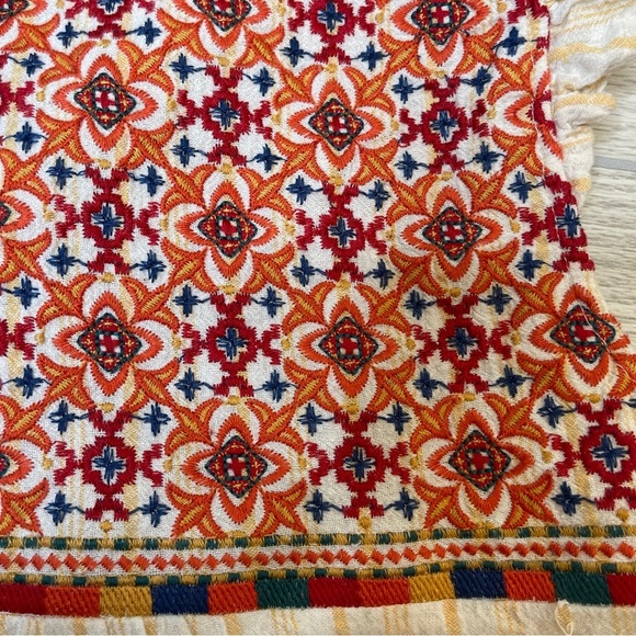Savanna Jane Cotton Linen Embroidered Boho Colorful Blouse Sleeveless Size S - Picture 5 of 12
